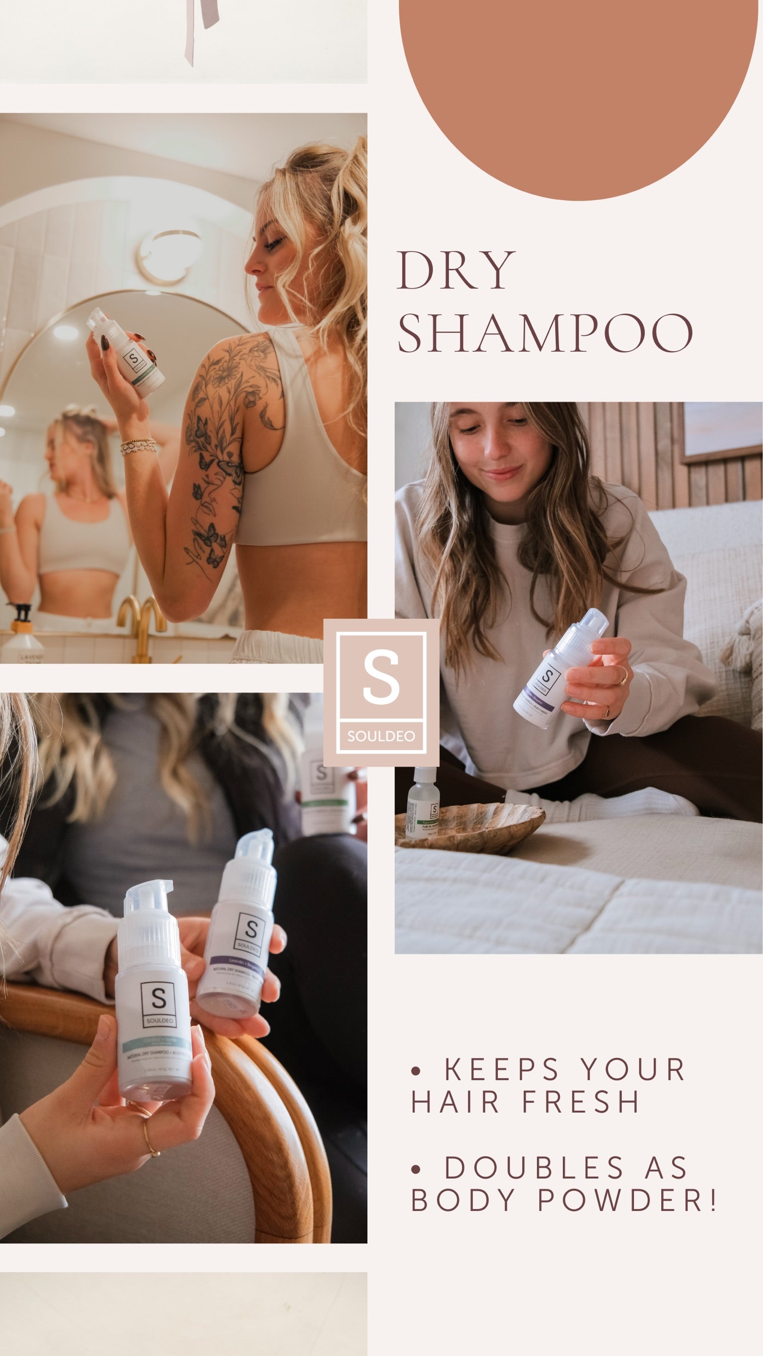 Coconut + Vanilla Dry Shampoo + Body Powder (dark hair)